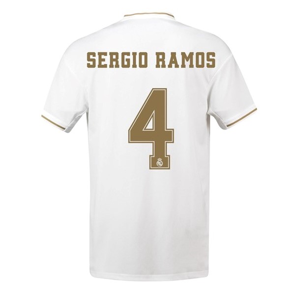 Camiseta Real Madrid NO.4 Sergio Ramos Primera equipación 2019-2020 Blanco